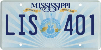 MS license plate LIS401