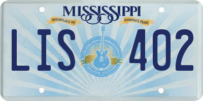MS license plate LIS402