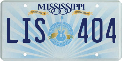 MS license plate LIS404
