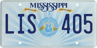 MS license plate LIS405