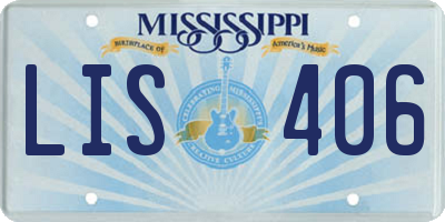 MS license plate LIS406