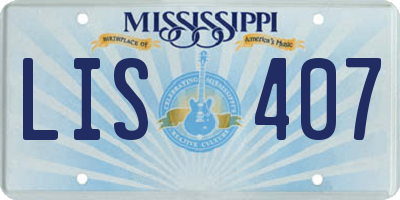 MS license plate LIS407