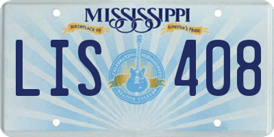MS license plate LIS408