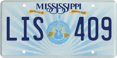 MS license plate LIS409