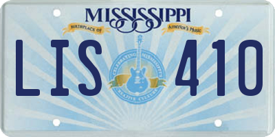 MS license plate LIS410