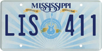 MS license plate LIS411