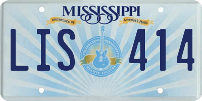 MS license plate LIS414