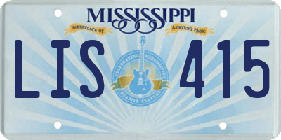 MS license plate LIS415