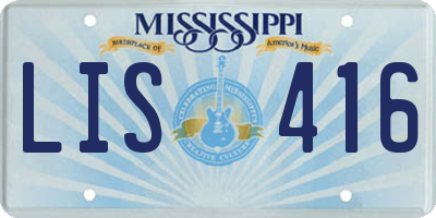 MS license plate LIS416