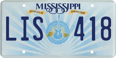 MS license plate LIS418