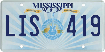 MS license plate LIS419