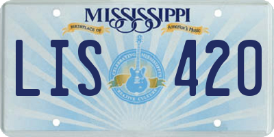 MS license plate LIS420