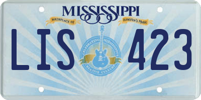 MS license plate LIS423