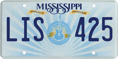 MS license plate LIS425