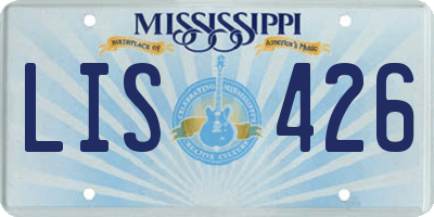 MS license plate LIS426