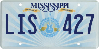 MS license plate LIS427