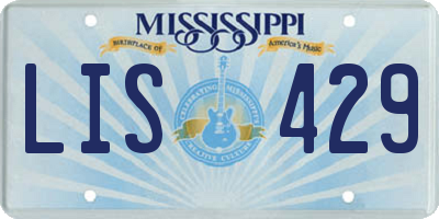 MS license plate LIS429