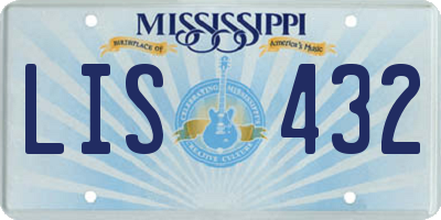 MS license plate LIS432