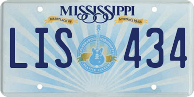 MS license plate LIS434
