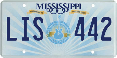 MS license plate LIS442