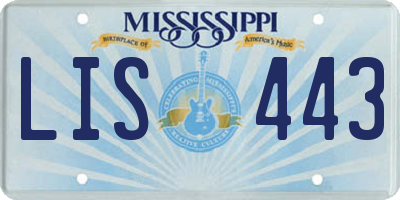 MS license plate LIS443