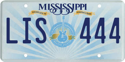 MS license plate LIS444