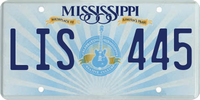 MS license plate LIS445