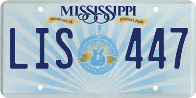 MS license plate LIS447