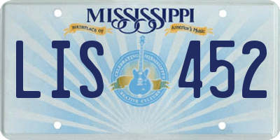 MS license plate LIS452