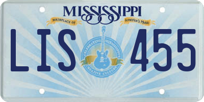 MS license plate LIS455