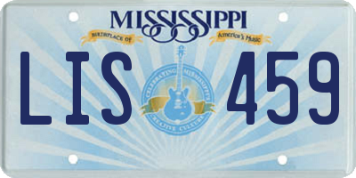 MS license plate LIS459