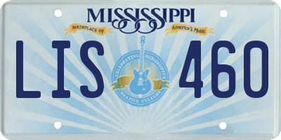 MS license plate LIS460