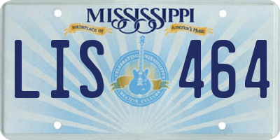 MS license plate LIS464