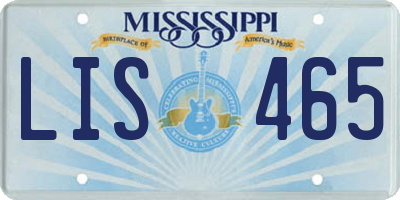 MS license plate LIS465