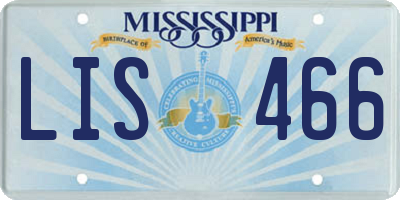 MS license plate LIS466
