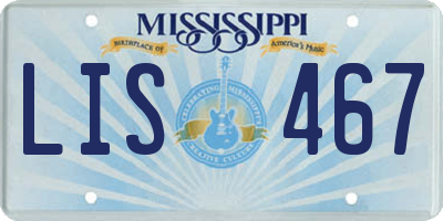 MS license plate LIS467