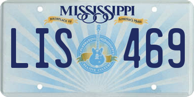 MS license plate LIS469