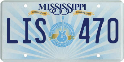 MS license plate LIS470