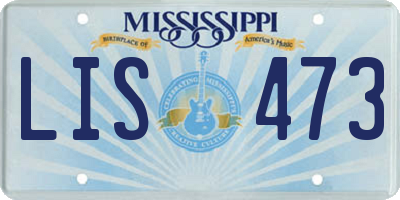 MS license plate LIS473