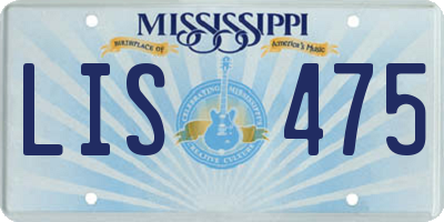 MS license plate LIS475