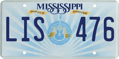 MS license plate LIS476