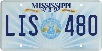 MS license plate LIS480