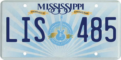 MS license plate LIS485