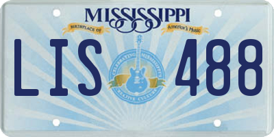 MS license plate LIS488