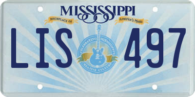 MS license plate LIS497