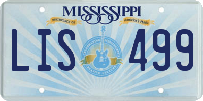 MS license plate LIS499