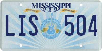 MS license plate LIS504