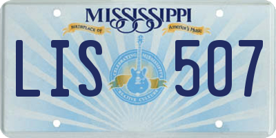 MS license plate LIS507