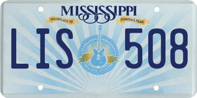 MS license plate LIS508