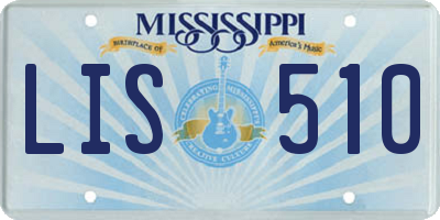MS license plate LIS510